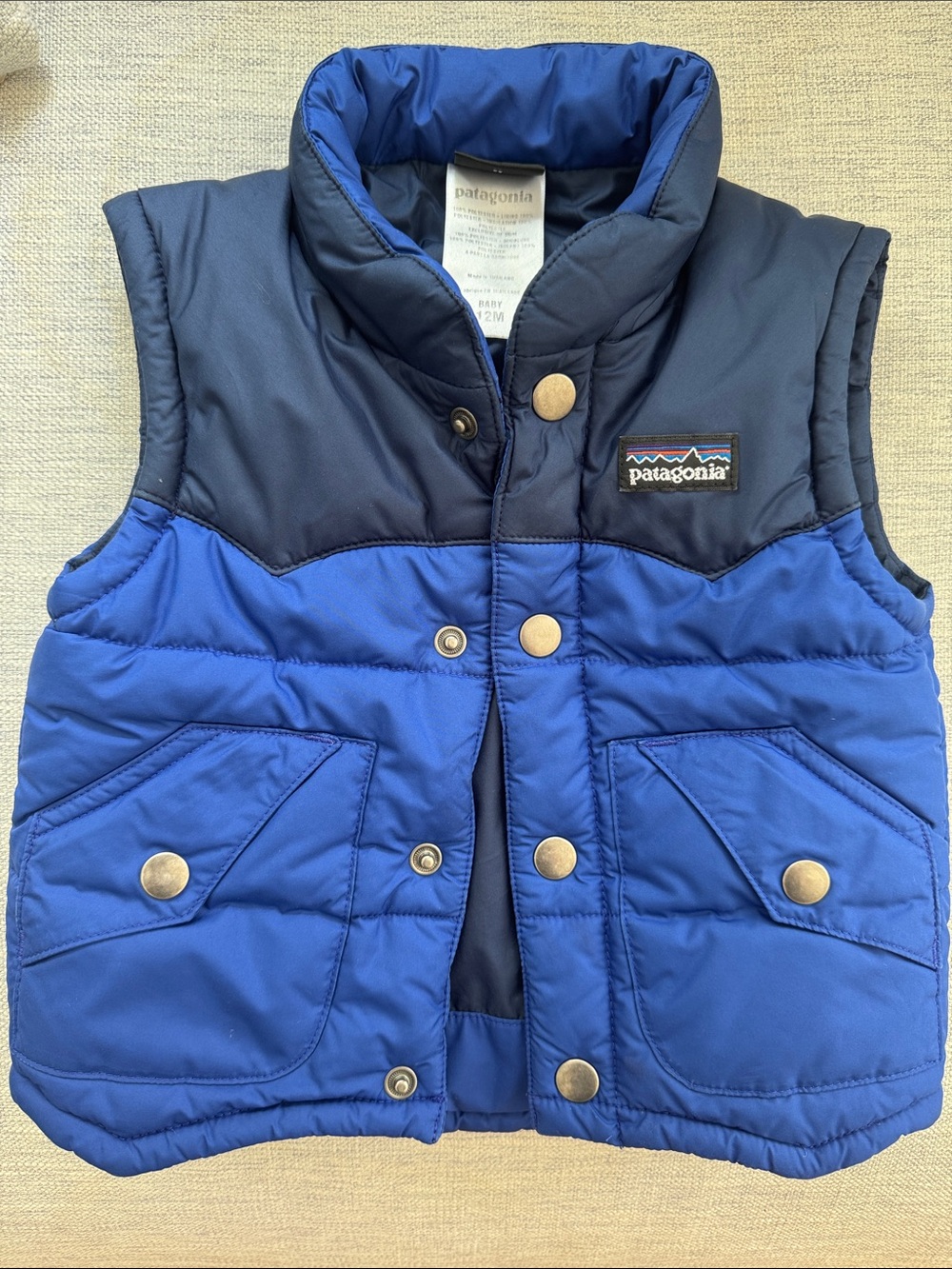 Patagonia Kids Two-Tone Blue Puffer Vest